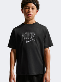 تيشيرت كرة سلة للأولاد Nike Multi Refresh باللون الأسود