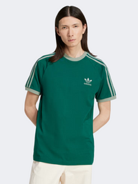 تيشيرت رجالي أصلي بثلاثة خطوط Adidas Adicolor Classics 3-Stripes أخضر جامعي