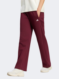 بنطال رياضي نسائي Adidas Essentials Small Logo Feelcozy ماروني/أبيض