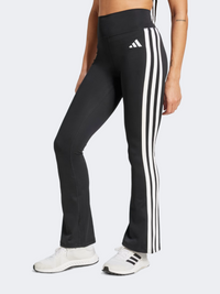 ليجن تدريبي نسائي Adidas Optime Essentials 3-Stripes Flared أسود/أبيض