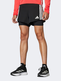 شورت جري رجالي Adidas Adizero Running 2-In-1 Gel Pocket أسود
