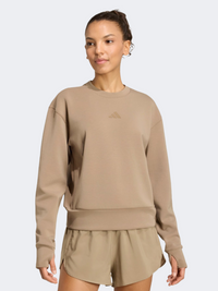 Adidas Designed-For-Training Warm-Up Crewneck Women Training Sweatshirt Khaki Six