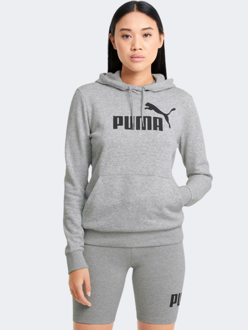 Puma Essential Logo Women Lifestyle Hoody Light Grey Heather
