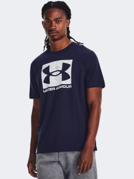 Under Armour Abc Camo Boxed Logo Men Training T-Shirt Midnight Navy/White