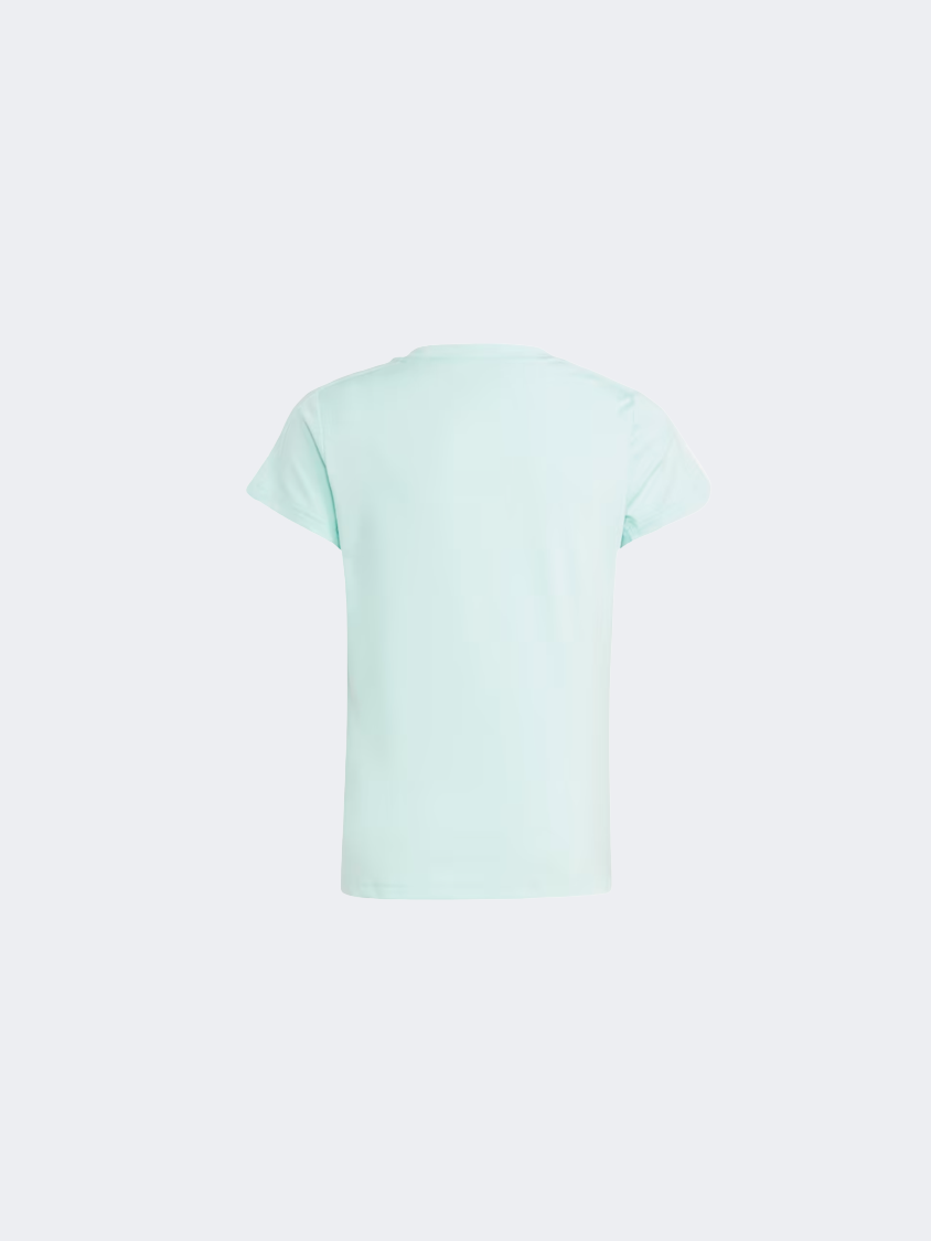 Adidas Essentials 3S Kids-Girls Sportswear T-Shirt Flash Aqua/White