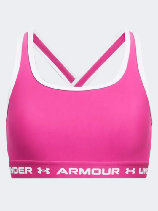 Under Armour Crossback Solid Girls Training Bra Rebel Pink/White