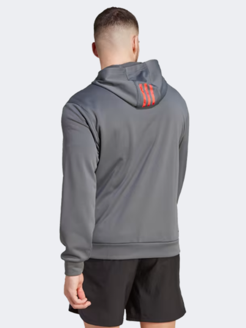 Adidas Essentials Full-Zip  Men Training Hoody Grey Five