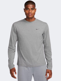 Nike يو في هايفيرس رجالي قميص تدريب بأكمام طويلة رمادي هيثير/أسود