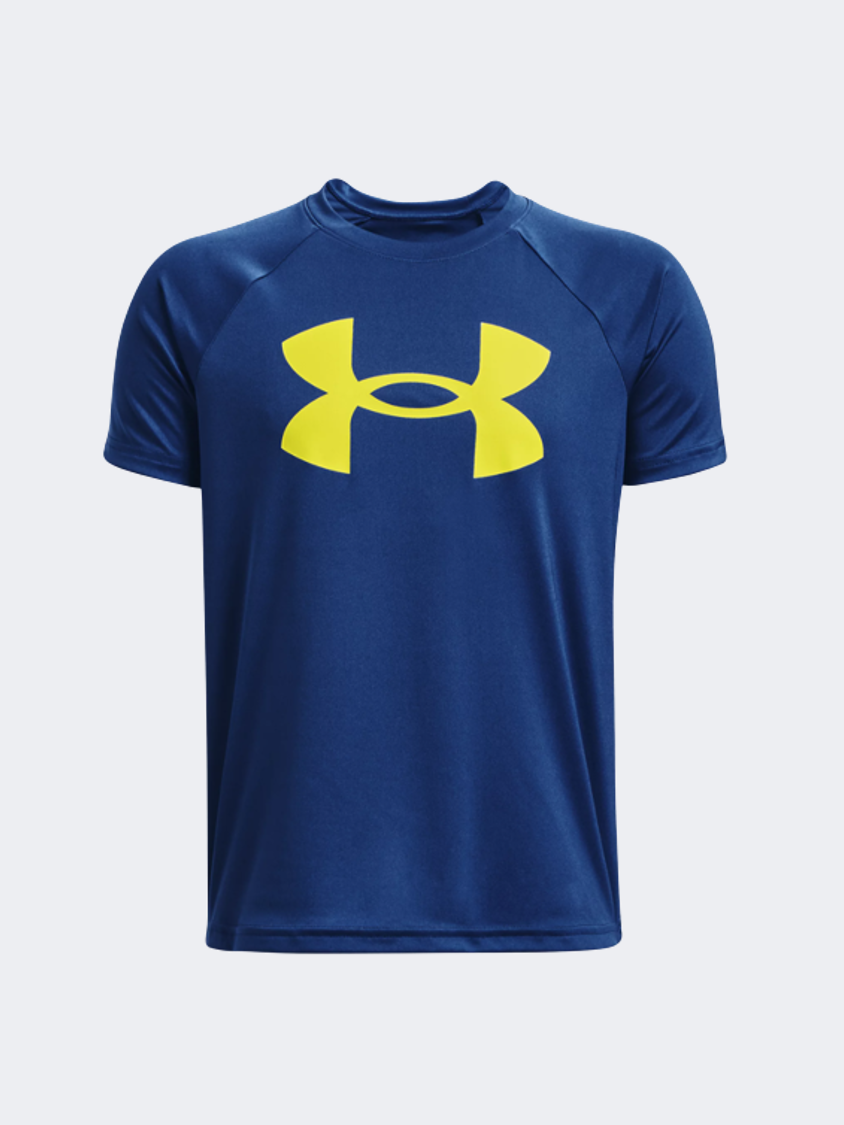 Under Armour Tech Big Logo Boys Training T-Shirt Blue/Yellow