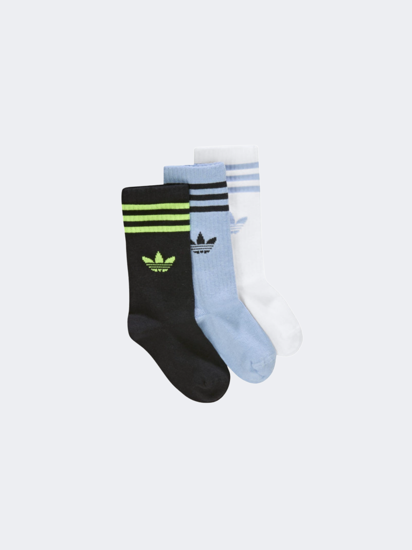 Adidas  Kids-Unisex Original Sock Black/Sky/White