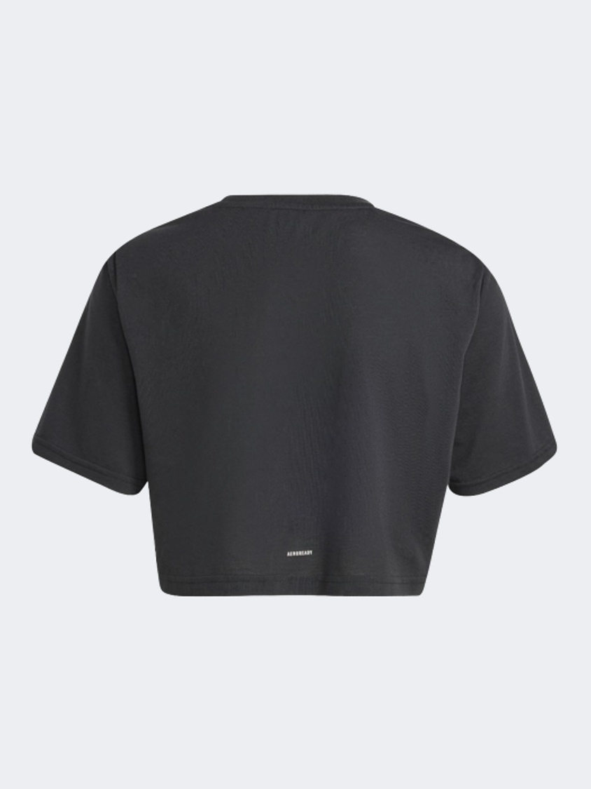 Adidas Dance Crop Sportswear T-Shirt Black/Lime