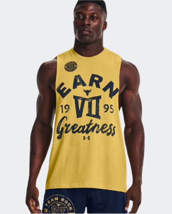 Under Armour Project Rock Earn Greatness Men Training Tank Yellow