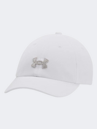 قبعة تدريب بنات Under Armour Blitzing أبيض/فضي معدني