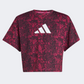 Adidas Aeroready Animal-Print Girls Training T-Shirt Fuchsia/Black