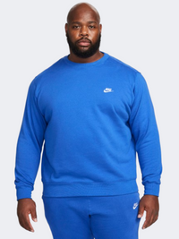 سويت شيرت نمط حياة رجالي Nike Club باللون أزرق ملكي/أبيض