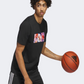 Adidas Lil&#39; Stripe Basketball Graphic Men Basketball T-Shirt Black