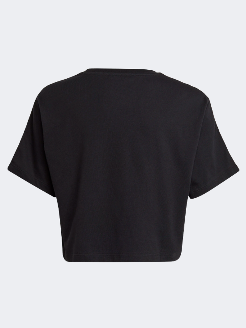 Adidas Animal Print Crop Gs-Girls Original T-Shirt Black/White