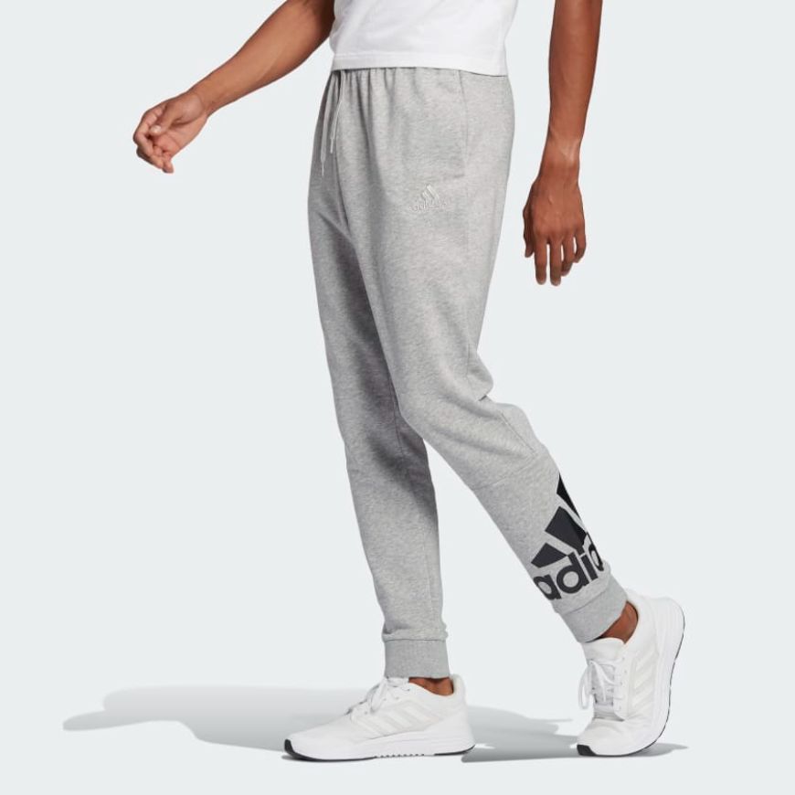Adidas Essentials French Terry Tapered Cuff Logo Men Lifestyle Pant Grey/White
