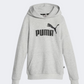 Puma Essential Logo Girls Lifestyle Hoody Light Grey Heather