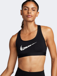حمالة صدر نسائية للتدريب Nike Swoosh أسود/أبيض