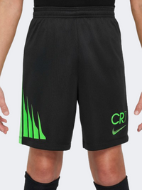 شورت كرة قدم أولاد Nike Cr7 Academy 23 أسود/أخضر سترايك