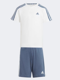 طقم رياضي أولاد صغار من Adidas Essential 3S أبيض/Preloved Ink