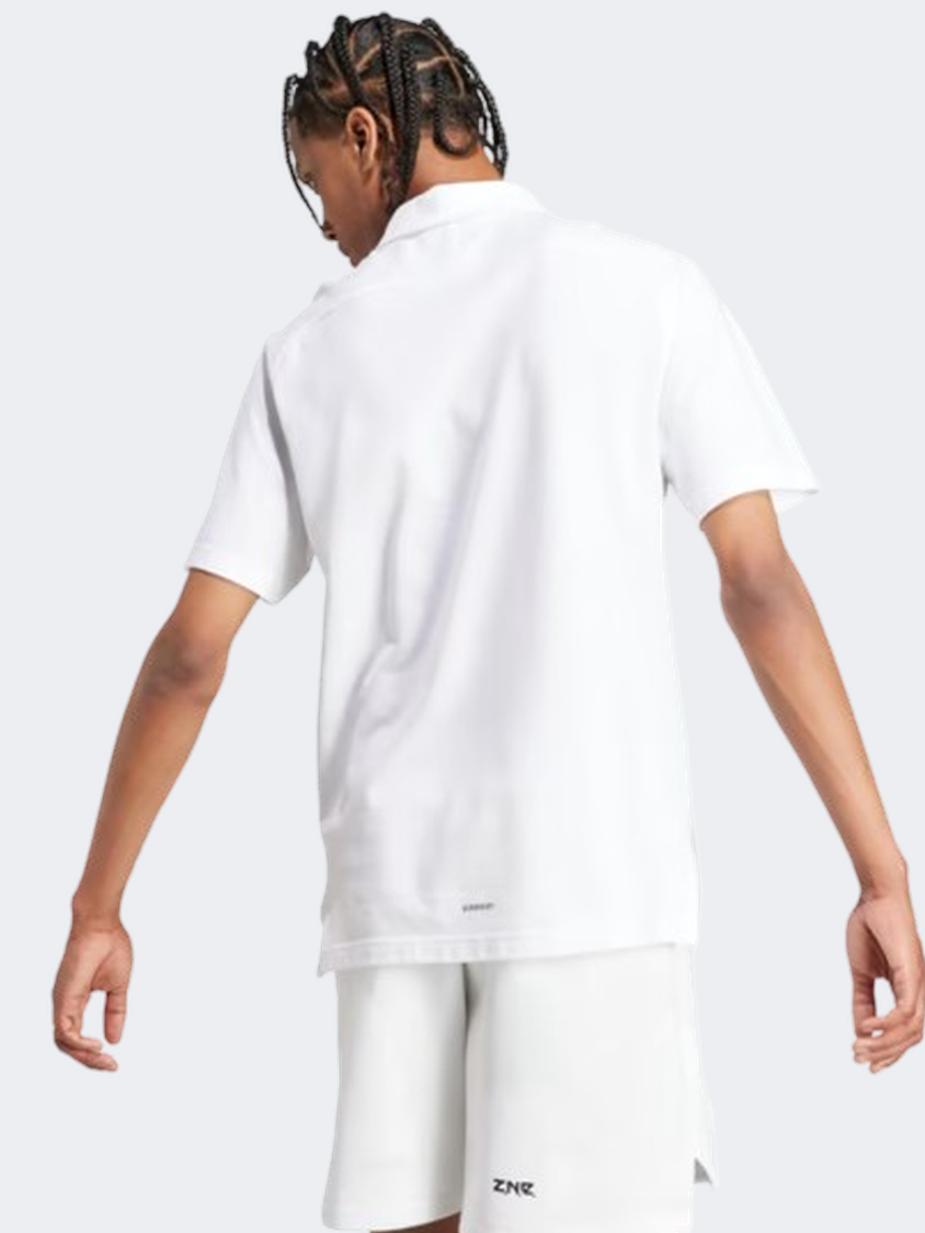 Adidas Zne Men Sportswear Polo Short Sleeve White