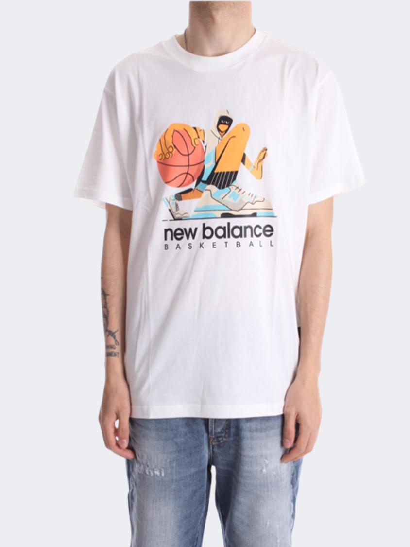 New Balance Artist Hoop Graphic Tee Men Lifestyle T-Shirt White