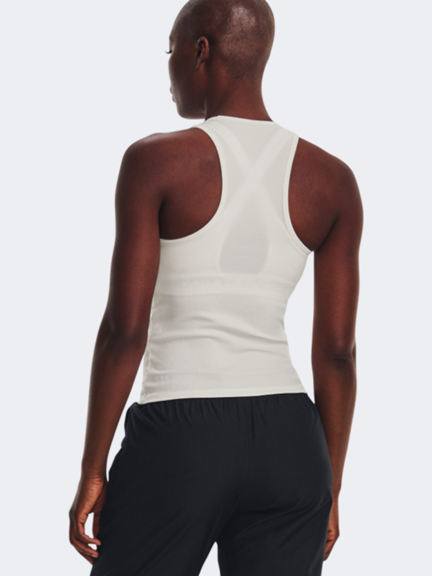 Under Armour Project Rock Rib Women Training Tank Ivory