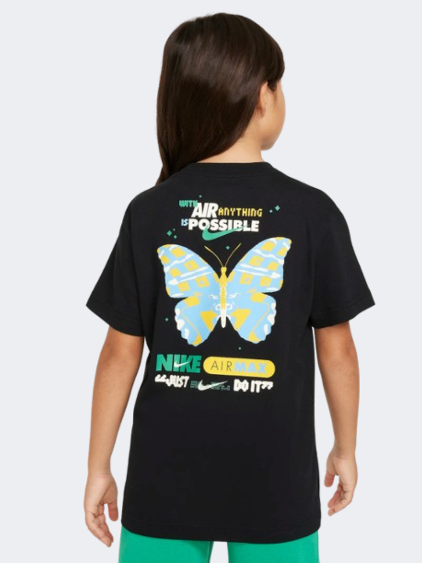 Nike Boy Max Butterfly Girls Lifestyle T-Shirt Black