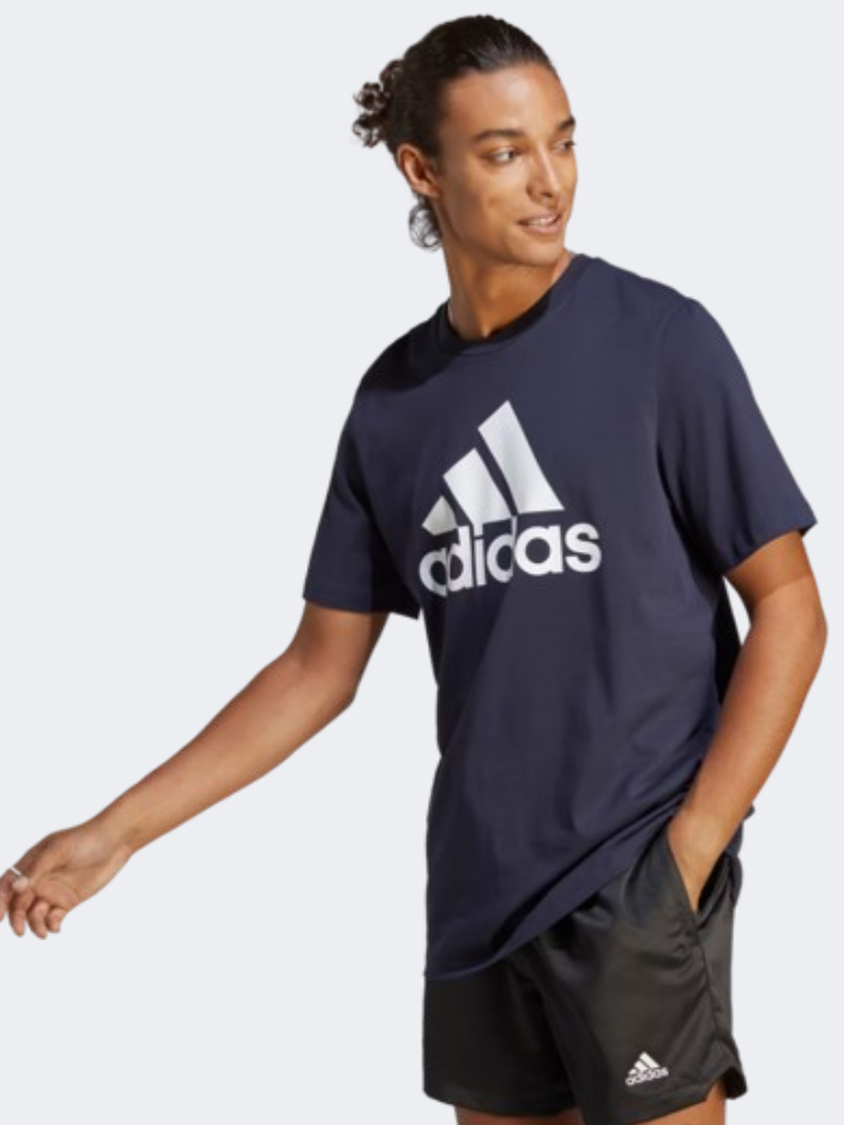 Adidas Essentials Big Logo Men Sportswear T-Shirt Legend Ink/White