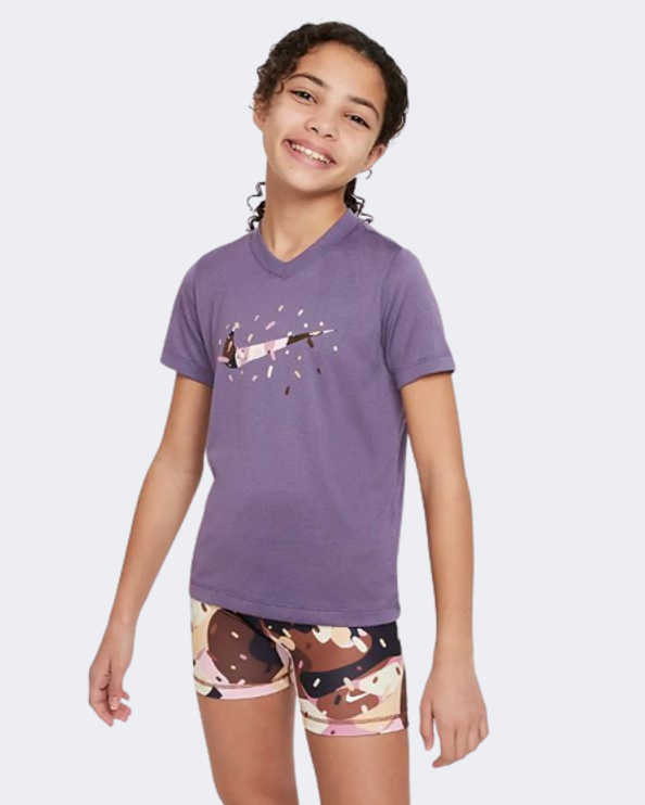 Nike Dri-Fit Girls Lifestyle T-Shirt Purple Dv0559-553