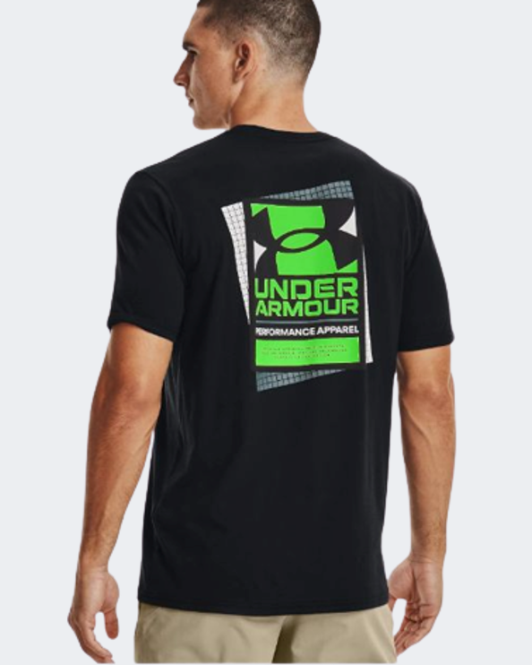 Under Armour Multicolor Box Logo Short Sleeve Men Training T-Shirt Black/Lime