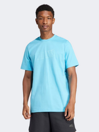 تيشيرت رياضي رجالي Adidas Brand Love لون أكوا فاتح