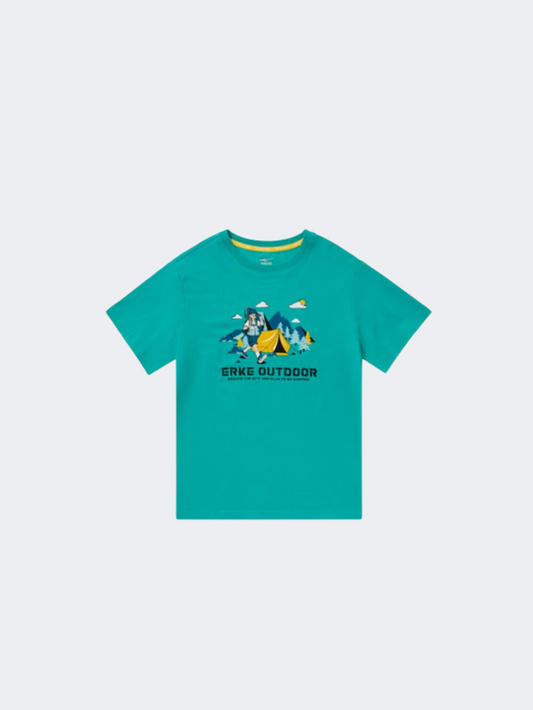 Erke Crew Neck Kids-Boys Lifestyle T-Shirt Green