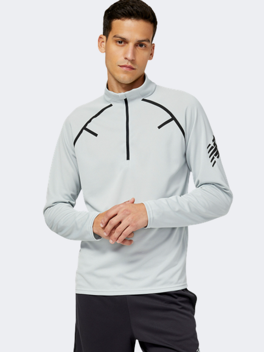 New Balance Tenacity Grit 1/4 Zip Men Performanc Long Sleeve Light Aluminium