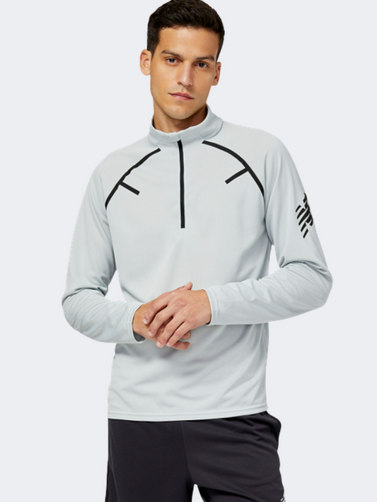 New Balance Tenacity Grit 1/4 Zip Men Performanc Long Sleeve Light Aluminium