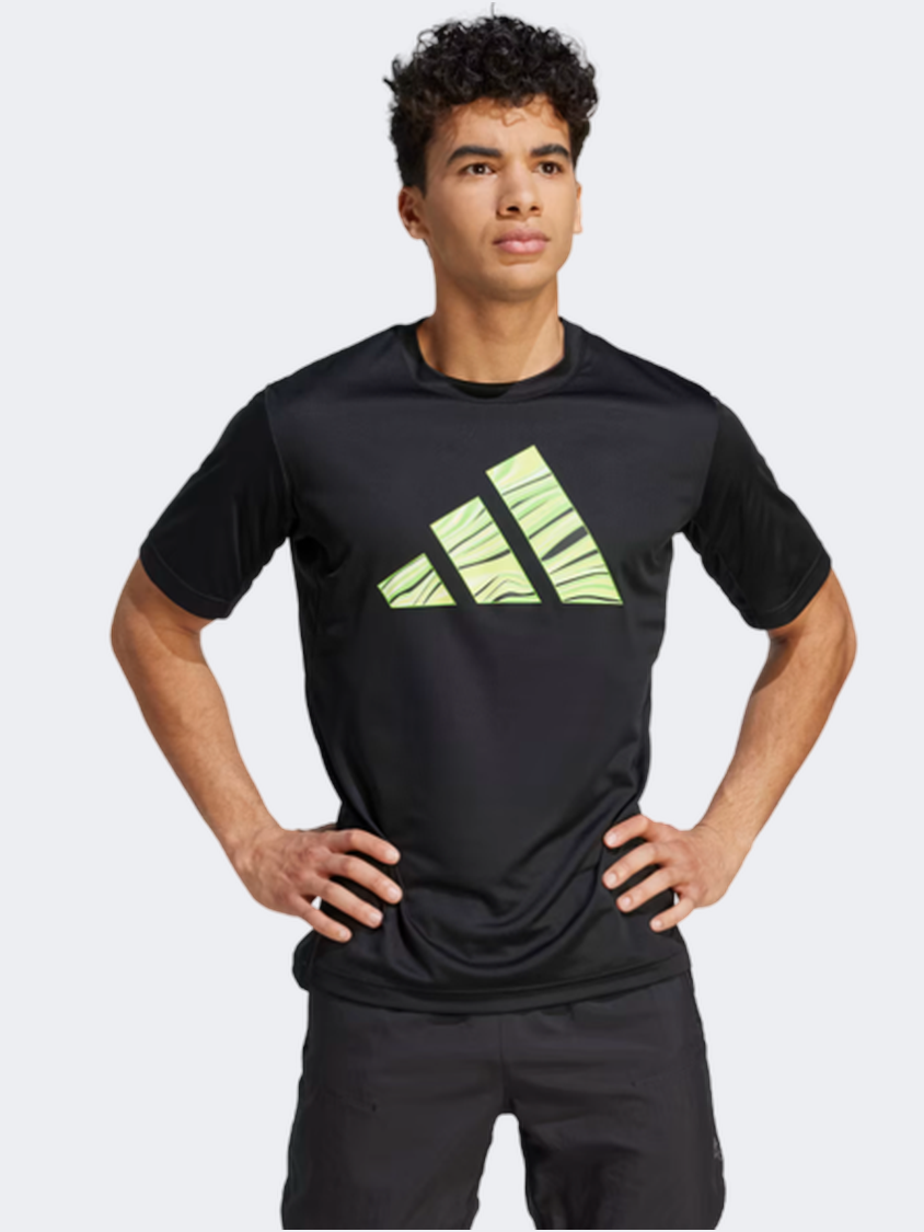 Adidas Hiit Graphic Slogan Men Training T-Shirt Black
