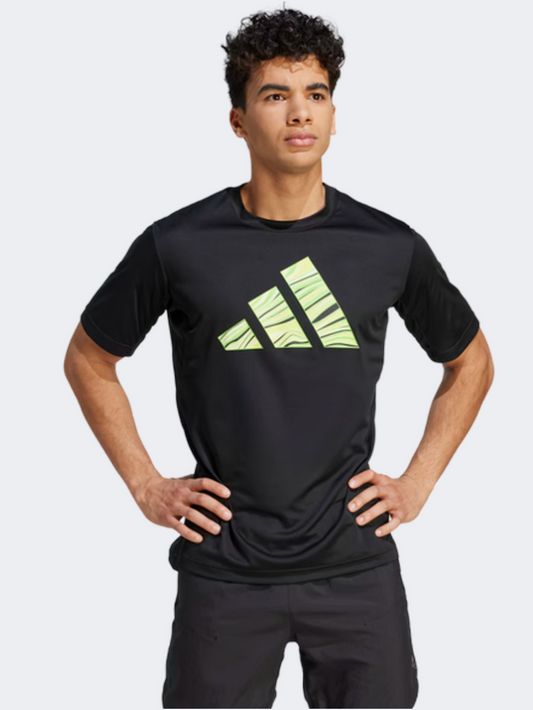 Adidas Hiit Graphic Slogan Men Training T-Shirt Black
