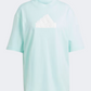 Adidas Future Icons Badge Of Sport Boyfriend Women Sportswear T-Shirt Semi Flash Aqua
