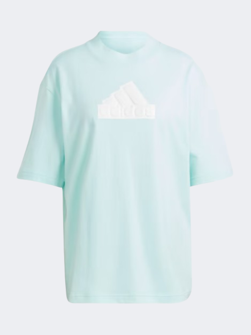 Adidas Future Icons Badge Of Sport Boyfriend Women Sportswear T-Shirt Semi Flash Aqua