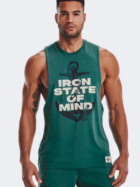 Under Armour Project Rock Iron Muscle Men Training Tank Teal