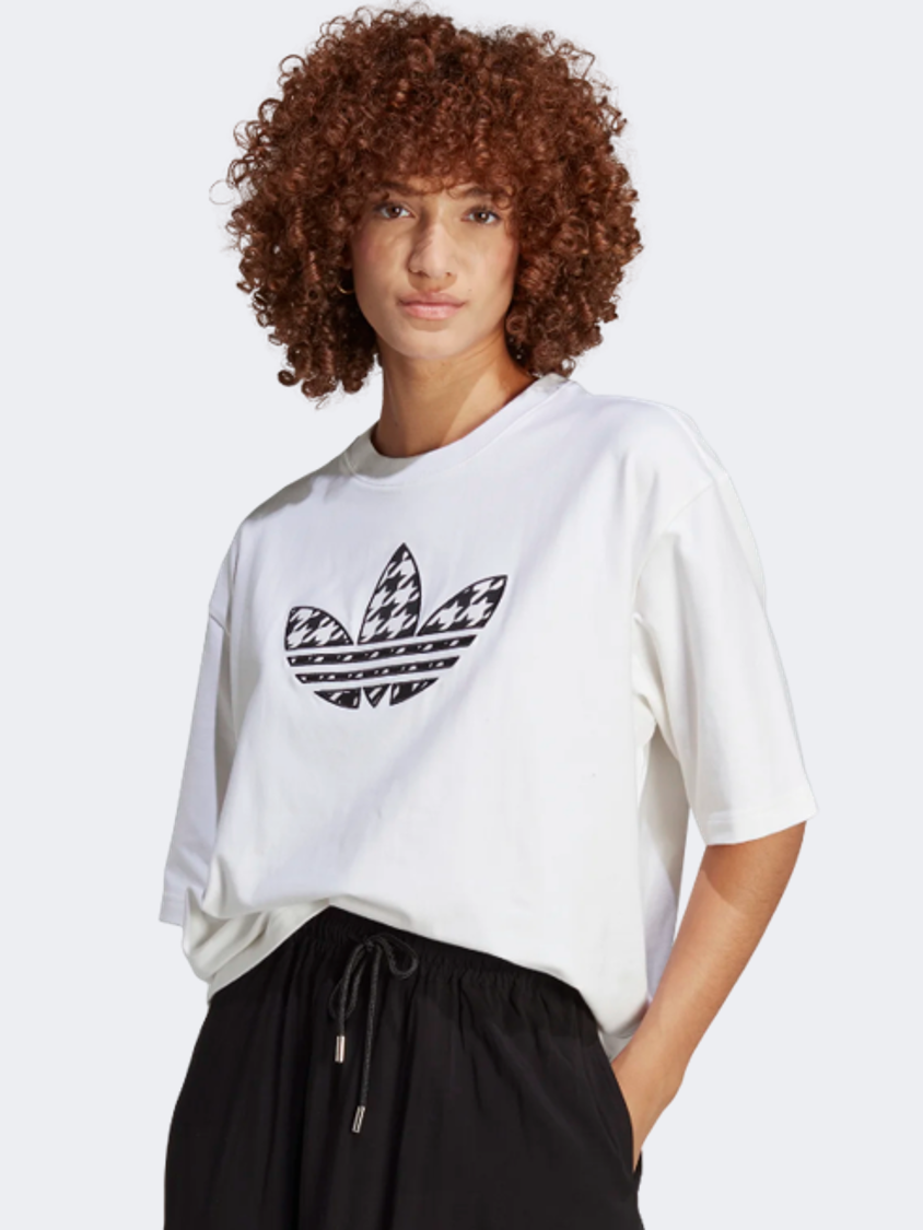 Adidas Originals Houndstooth Trefoil Women Originals T-Shirt White/Black