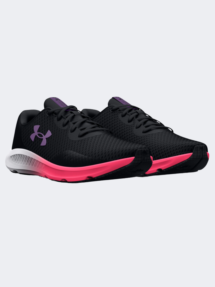 Under armour shoes sales black and pink