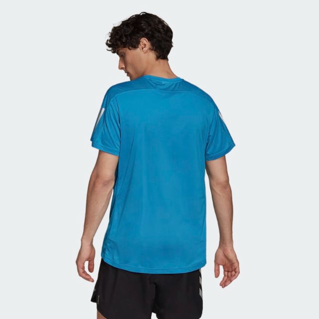 Adidas Own The Run Men Running T-Shirt Sonic Aqua