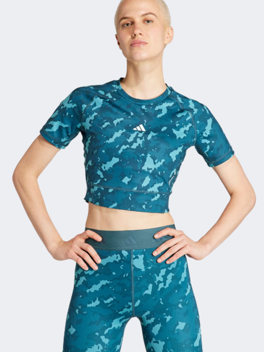 Adidas Print Women Training T-Shirt Arctic Night