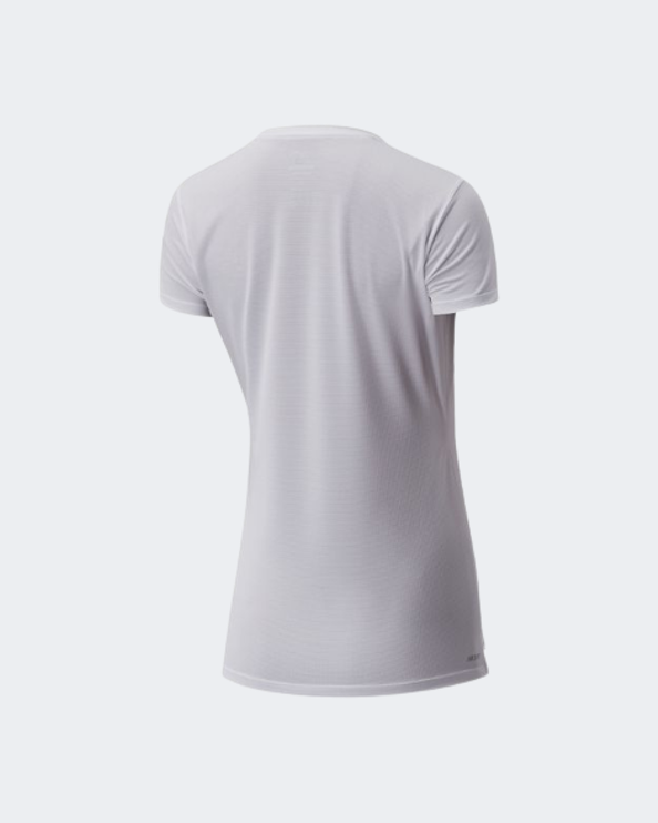New Balance Core Run Short Sleeve Women Running T-Shirt White Wt11205-Wt