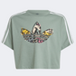 Adidas Animal Print Crop Gs-Girls Original T-Shirt Silver Green
