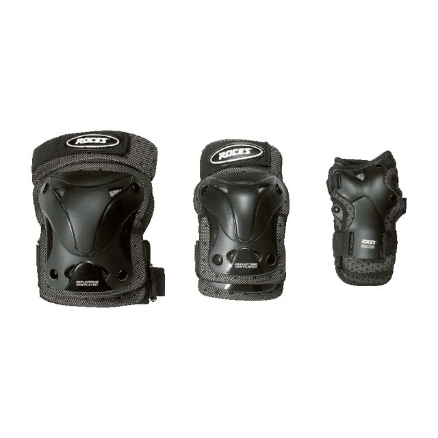 Roces Jr Ventilated 3-Pack Skating Protection Black