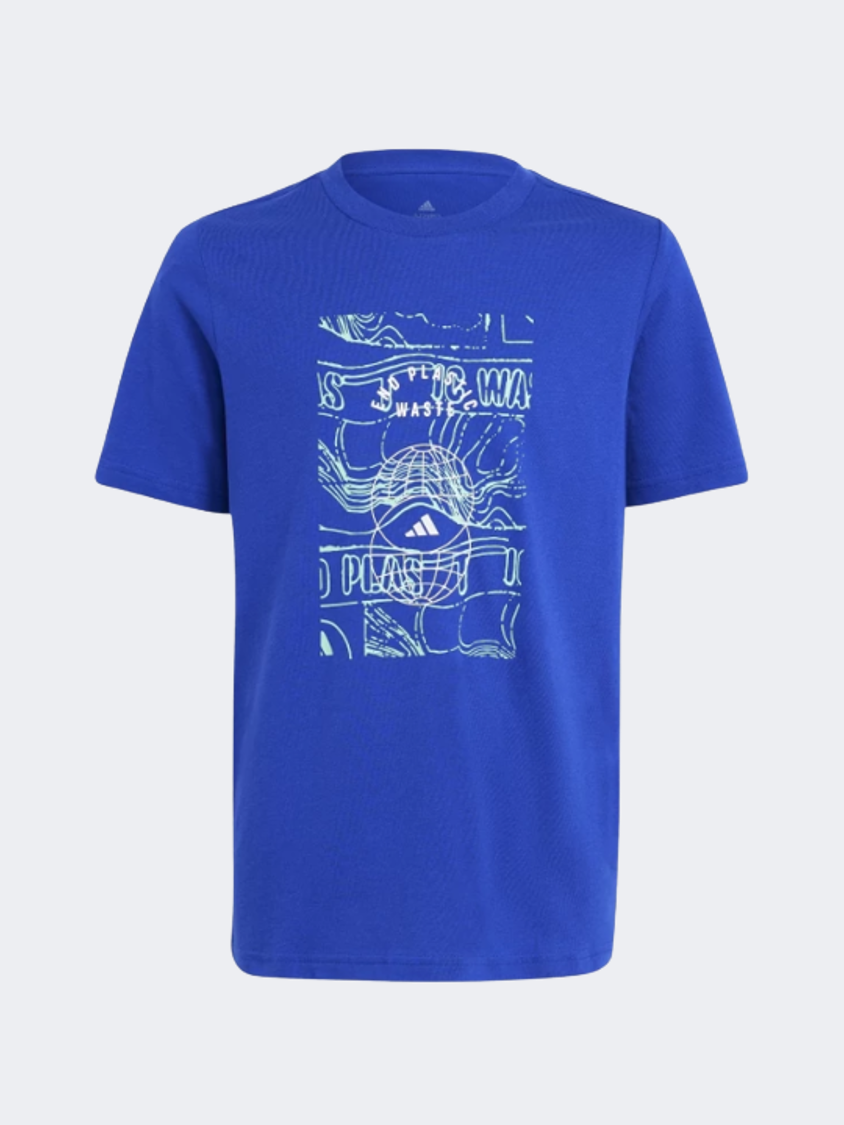 Adidas Run For The Oceans Gs-Boys Sportswear T-Shirt Blue
